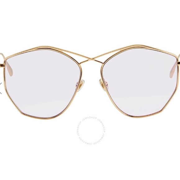 DIOR "STELLAIRE4" ROSE GOLD/PINK 59MM GEOMETRIC SUNGLASSES đź•¶ - Picture 8 of 9